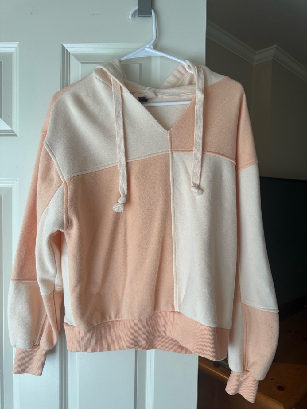 Universal Thread Peach and Cream Colorblock Hoodie